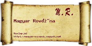 Magyar Rovéna névjegykártya